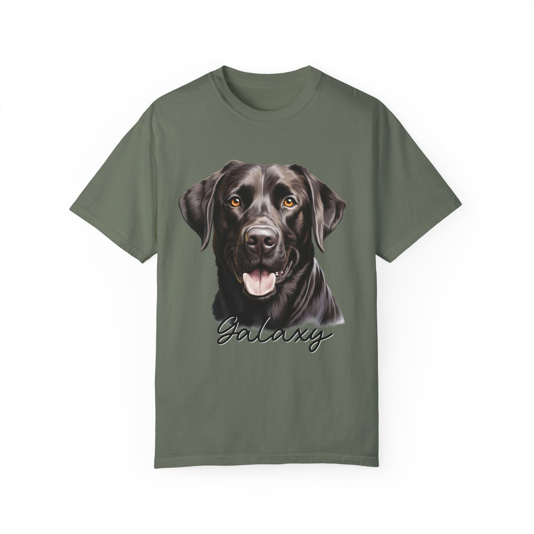 Dark Labrador Retriever Custom Name Comfort Colors T-shirt - S-XL Multiple Colors