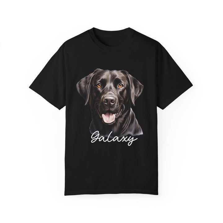 Dark Labrador Retriever Custom Name Comfort Colors T-shirt - S-XL Multiple Colors