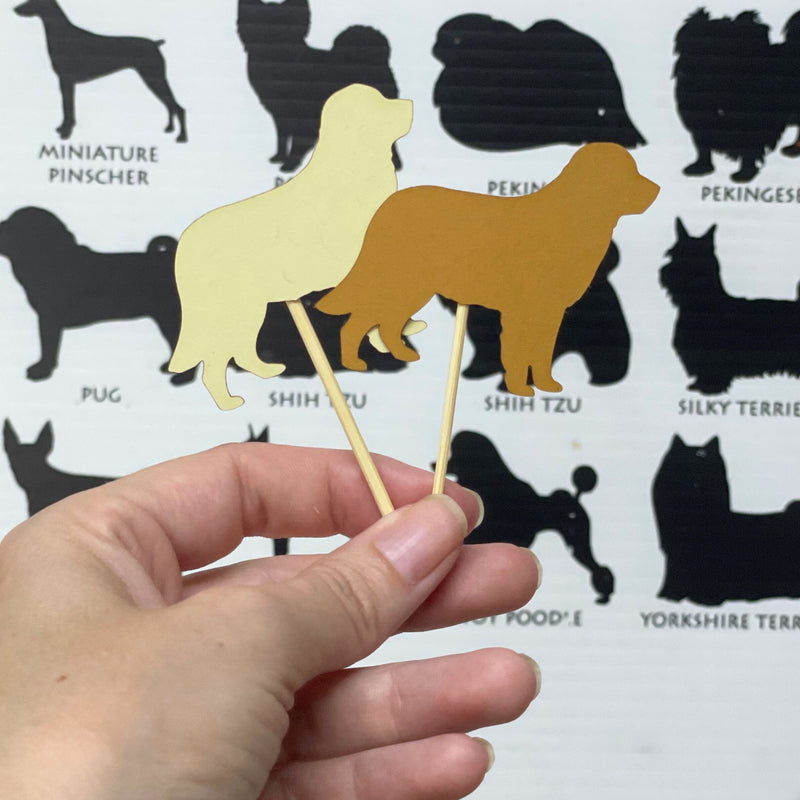 Golden Retriever Cupcake Toppers Set of 12 | Golden Dog Party Decorations | Birthday Decor