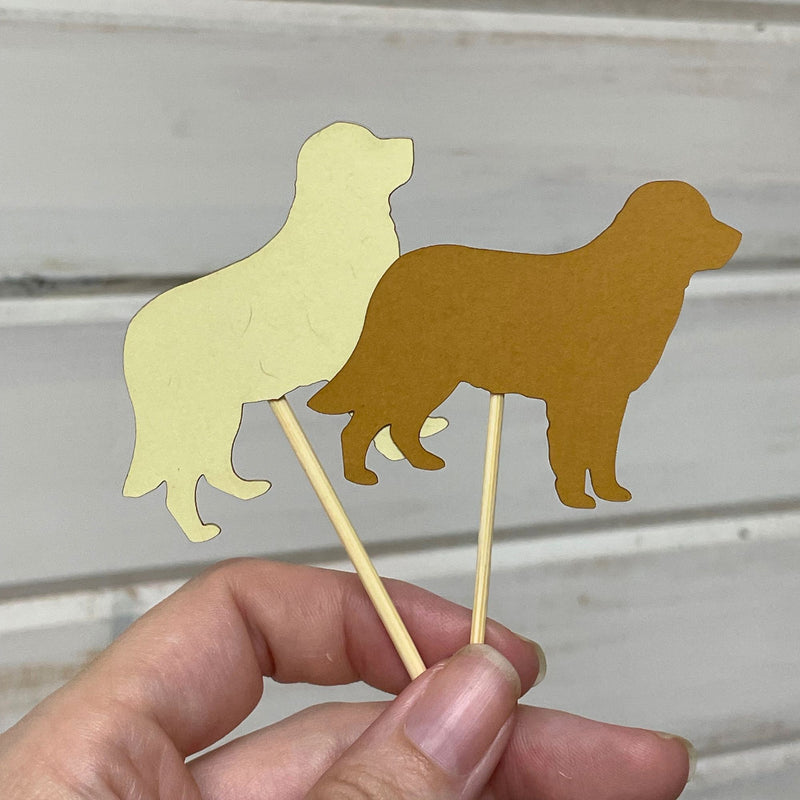 Golden Retriever Cupcake Toppers Set of 12 | Golden Dog Party Decorations | Birthday Decor