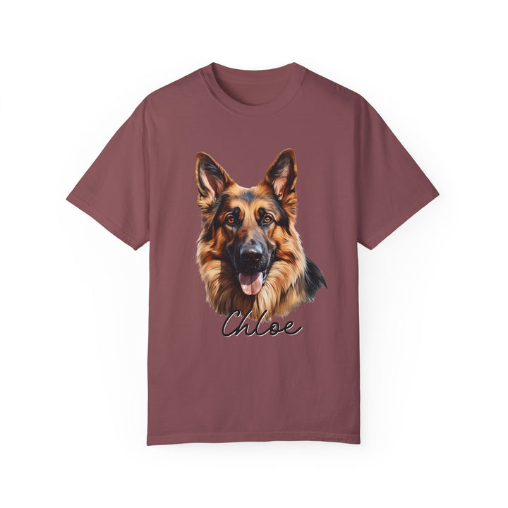 German Shepherd Custom Name Comfort Colors T-shirt - S-XL Multiple Colors