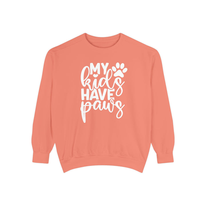 My kids have paws Comfort Colors Cozy Sweatshirt Sizes S-XL Multiple Colors