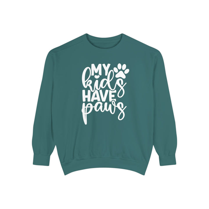 My kids have paws Comfort Colors Cozy Sweatshirt Sizes S-XL Multiple Colors