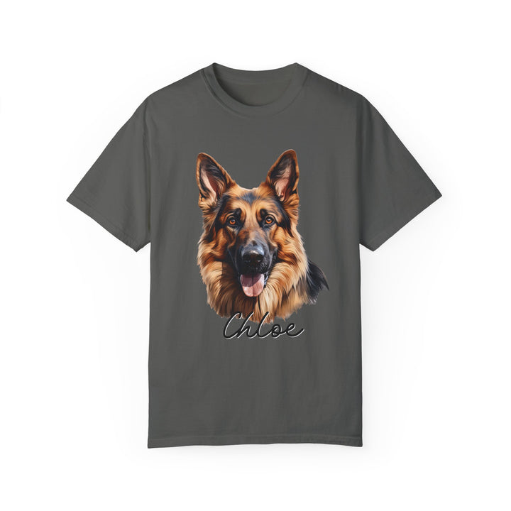 German Shepherd Custom Name Comfort Colors T-shirt - S-XL Multiple Colors