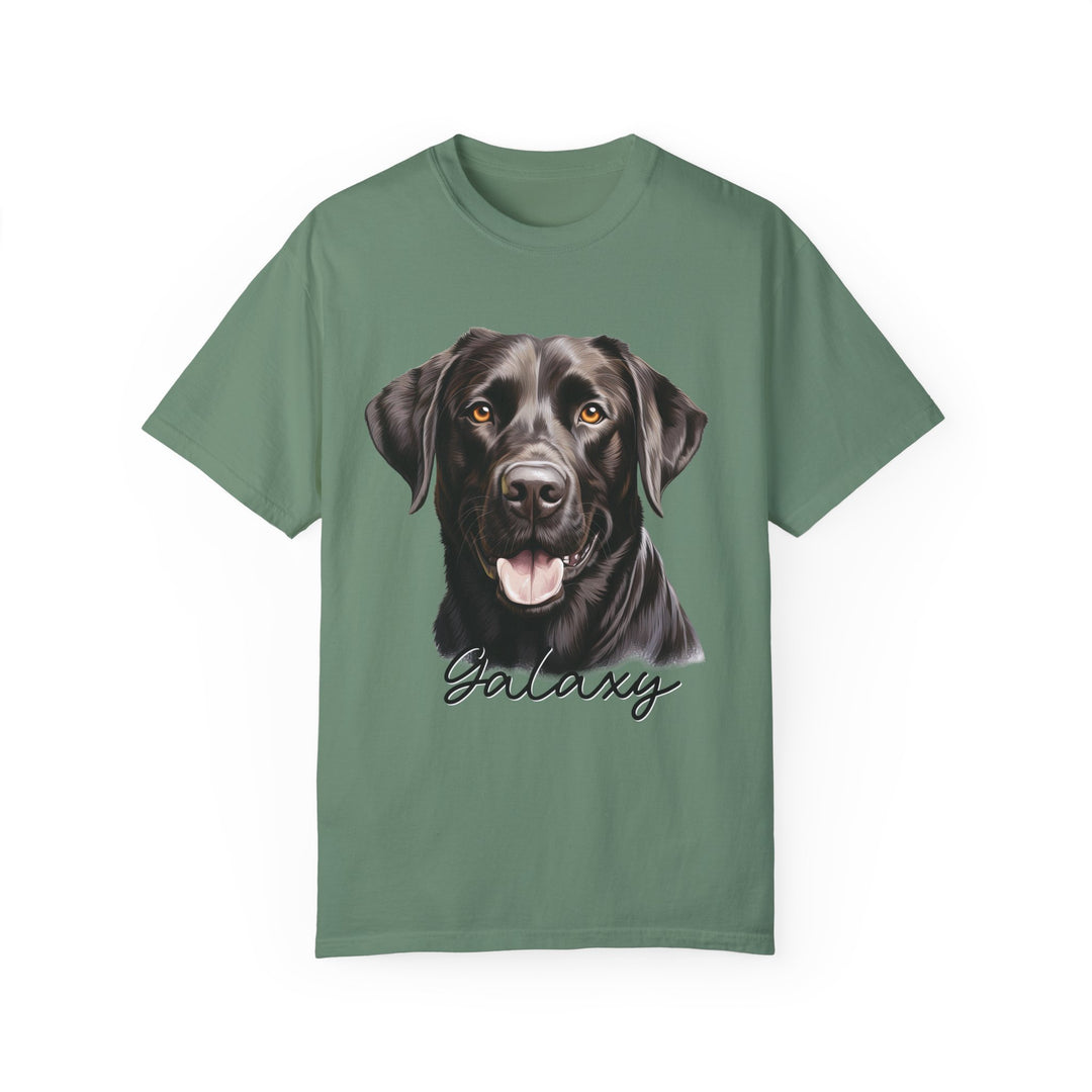 Dark Labrador Retriever Custom Name Comfort Colors T-shirt - S-XL Multiple Colors