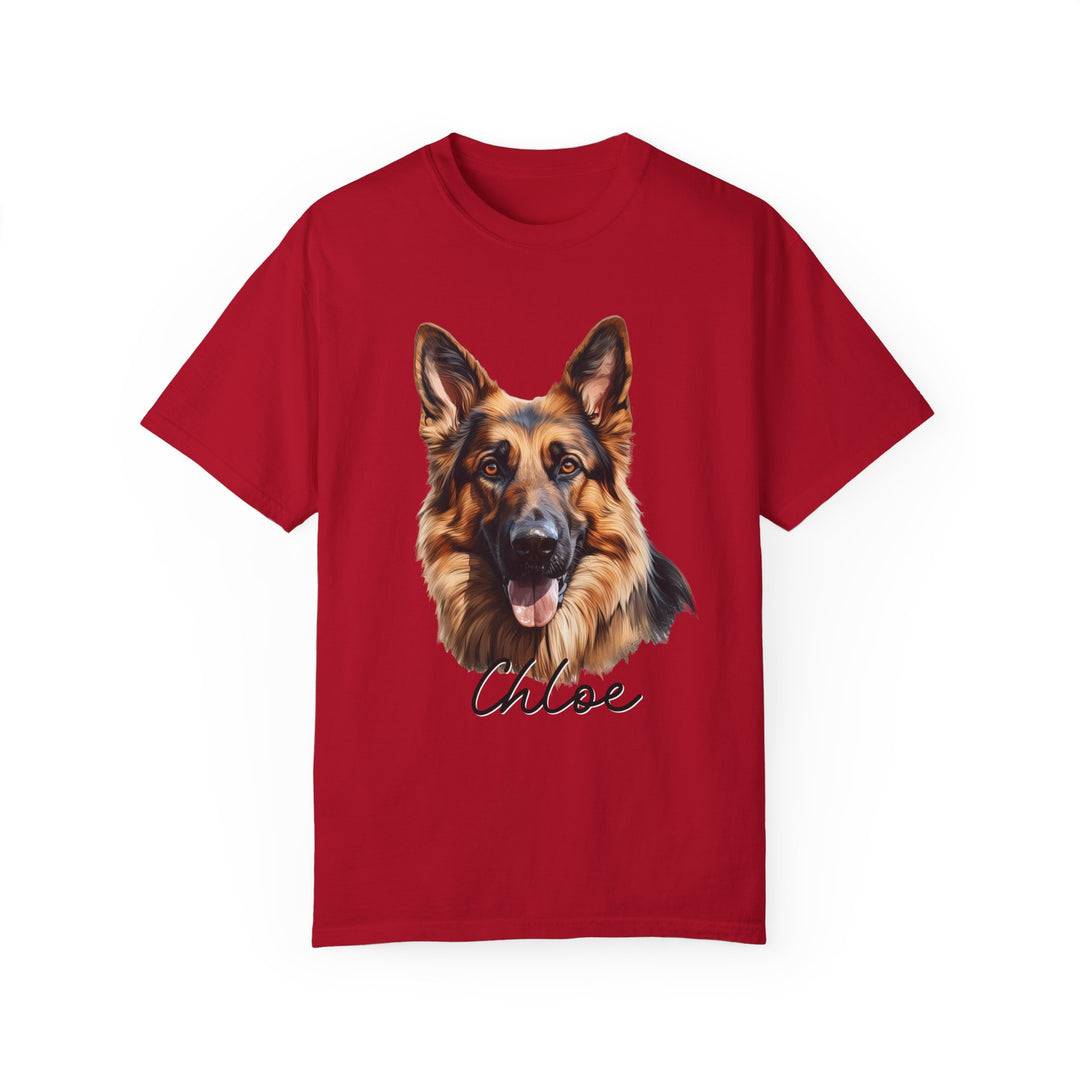 German Shepherd Custom Name Comfort Colors T-shirt - S-XL Multiple Colors