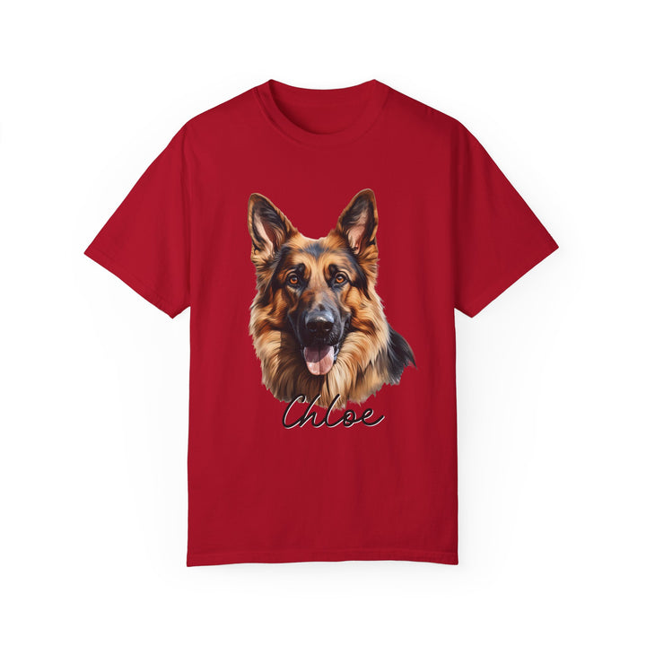 German Shepherd Custom Name Comfort Colors T-shirt - S-XL Multiple Colors