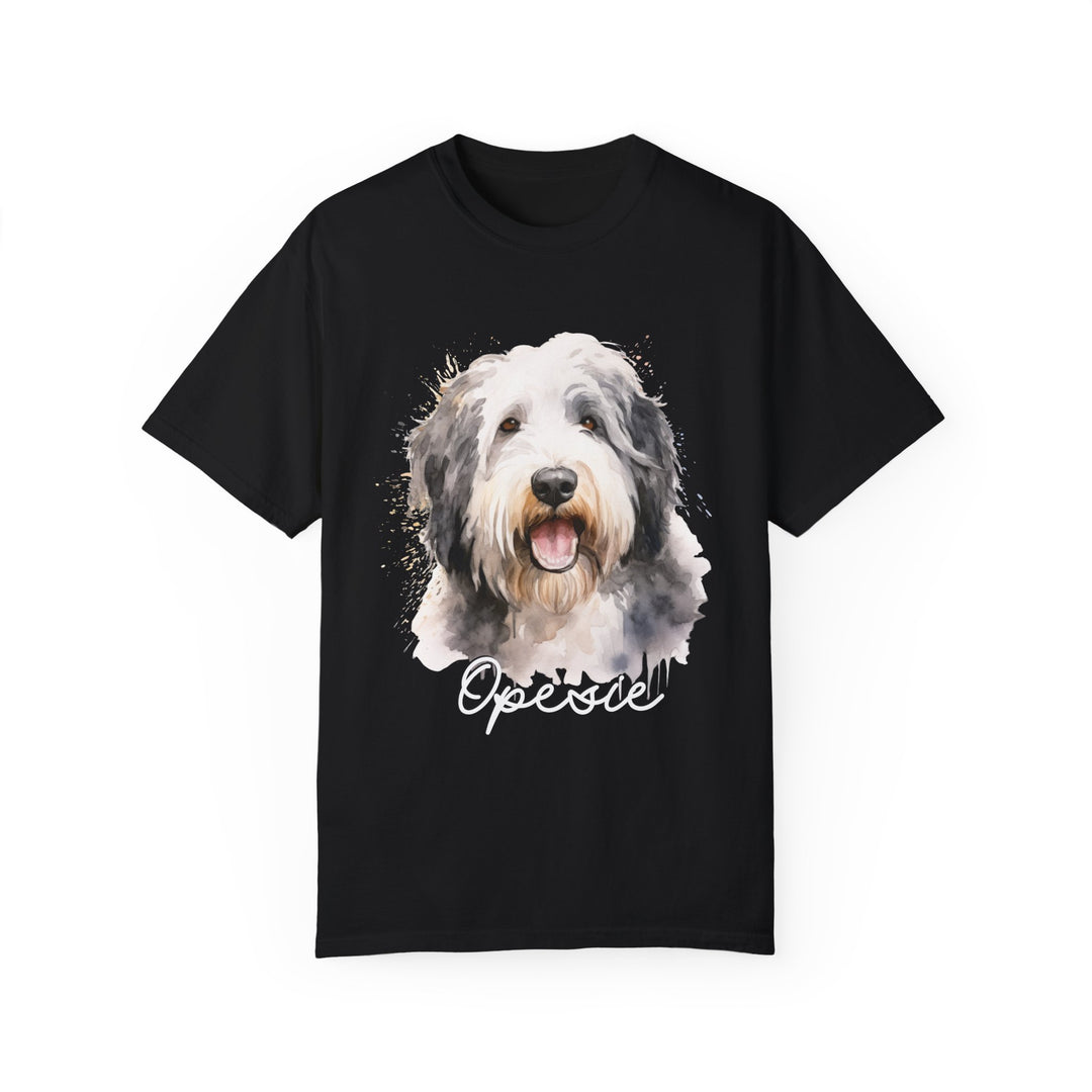 Old English Sheepdog Custom Name Comfort Colors T-shirt - S-XL Multiple Colors