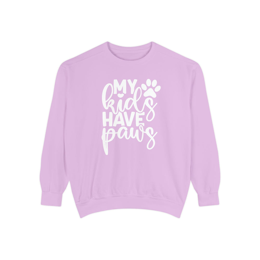 My kids have paws Comfort Colors Cozy Sweatshirt Sizes S-XL Multiple Colors