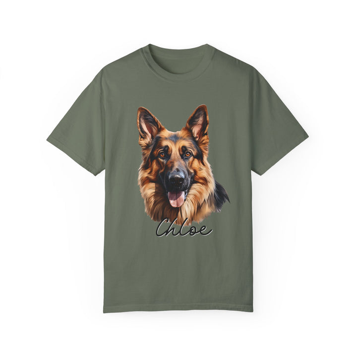 German Shepherd Custom Name Comfort Colors T-shirt - S-XL Multiple Colors