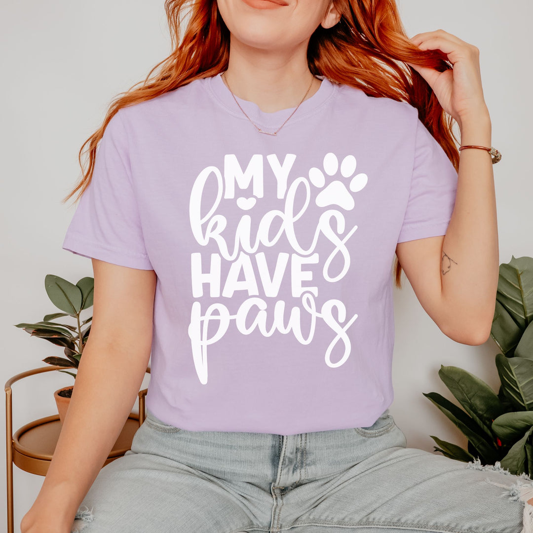 My Kids Have Paws Comfort Colors t-shirt Sizes S-XL Multiple Colors