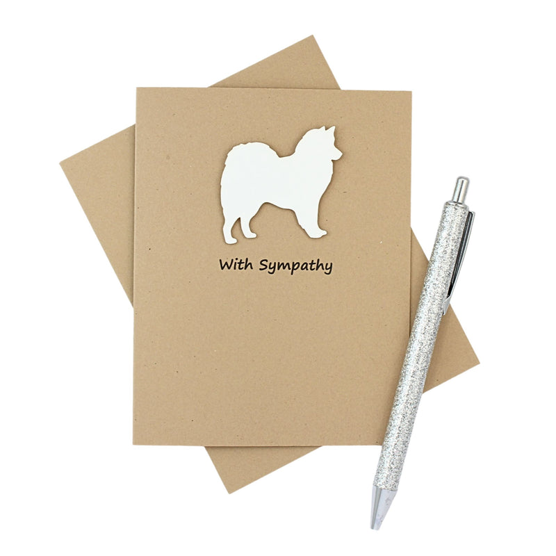 American Eskimo Dog Sympathy Card | Handmade Greeting Card | Single Card or 10 Pack | 25 Dog Colors Available | Choose Inside Phrase