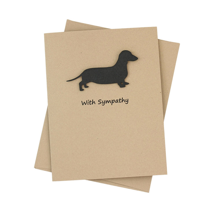 Smooth Dachshund Weiner Dog Sympathy Card | Handmade Greeting Card | Single Card or 10 Pack | 25 Dog Colors Available | Choose Inside Phrase