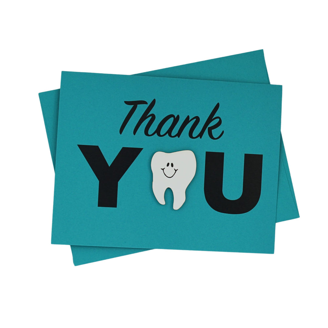 Tooth Thank You Card for Dentists | Handmade Dental Hygienist Greeting Notecard | Multiple Colors