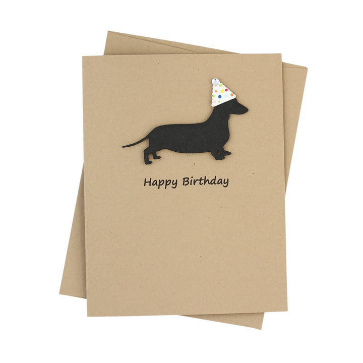 Smooth Dachshund Birthday Cards | Handmade Weiner Dog Birthday Greeting Card | Single Card or 10 Pack (Copy)