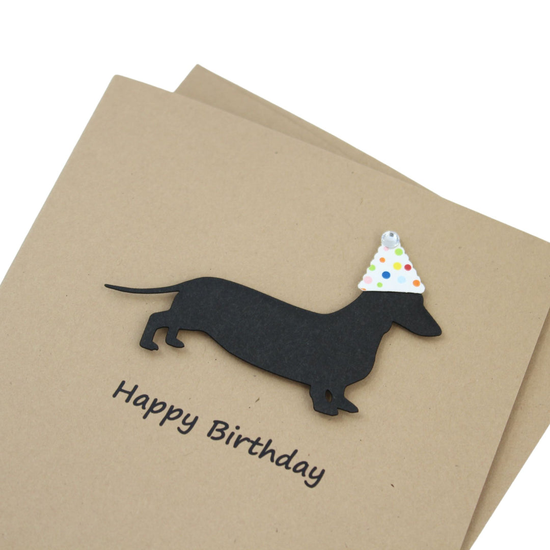 Smooth Dachshund Birthday Cards | Handmade Weiner Dog Birthday Greeting Card | Single Card or 10 Pack (Copy)