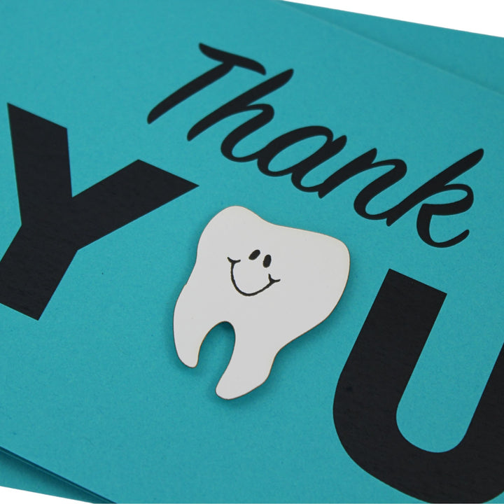 Tooth Thank You Card for Dentists | Handmade Dental Hygienist Greeting Notecard | Multiple Colors