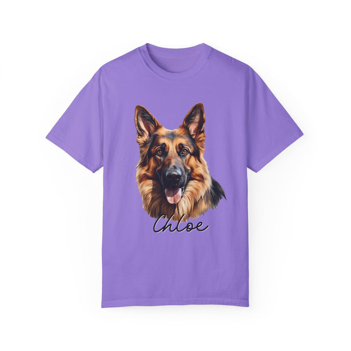 German Shepherd Custom Name Comfort Colors T-shirt - S-XL Multiple Colors