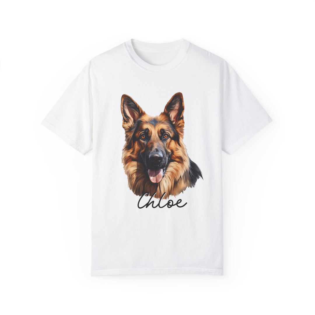 German Shepherd Custom Name Comfort Colors T-shirt - S-XL Multiple Colors