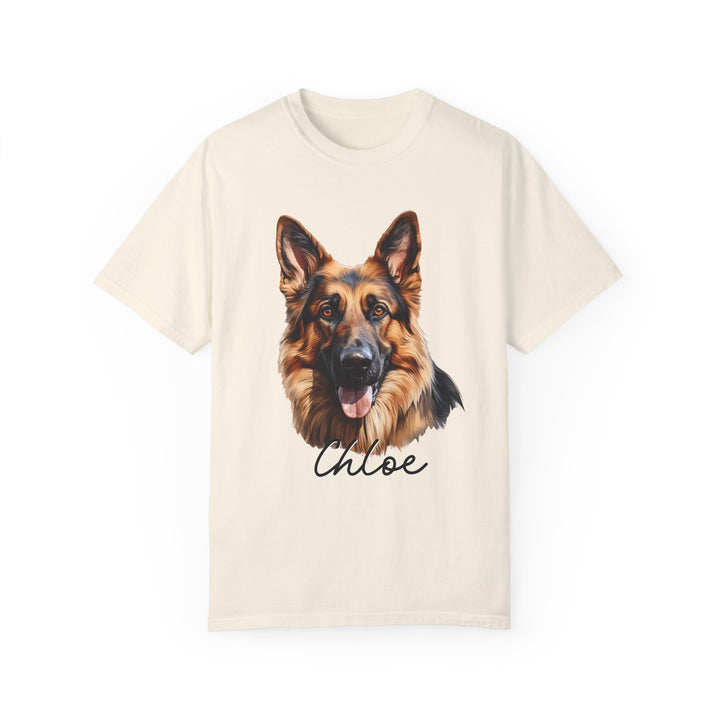 German Shepherd Custom Name Comfort Colors T-shirt - S-XL Multiple Colors