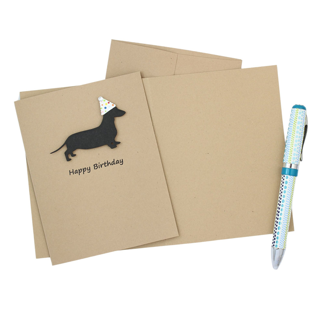 Smooth Dachshund Birthday Cards | Handmade Weiner Dog Birthday Greeting Card | Single Card or 10 Pack (Copy)