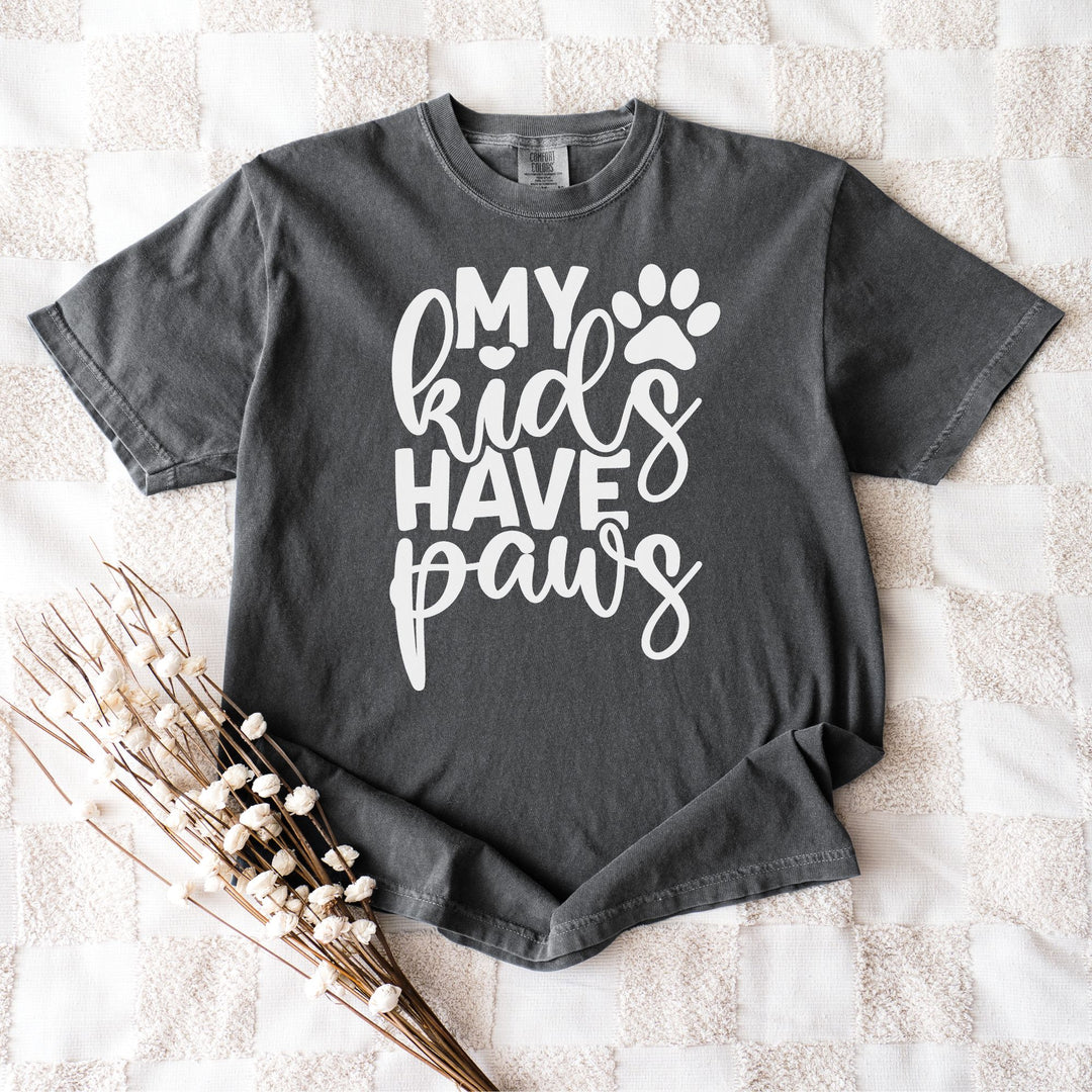 My Kids Have Paws Comfort Colors t-shirt Sizes S-XL Multiple Colors