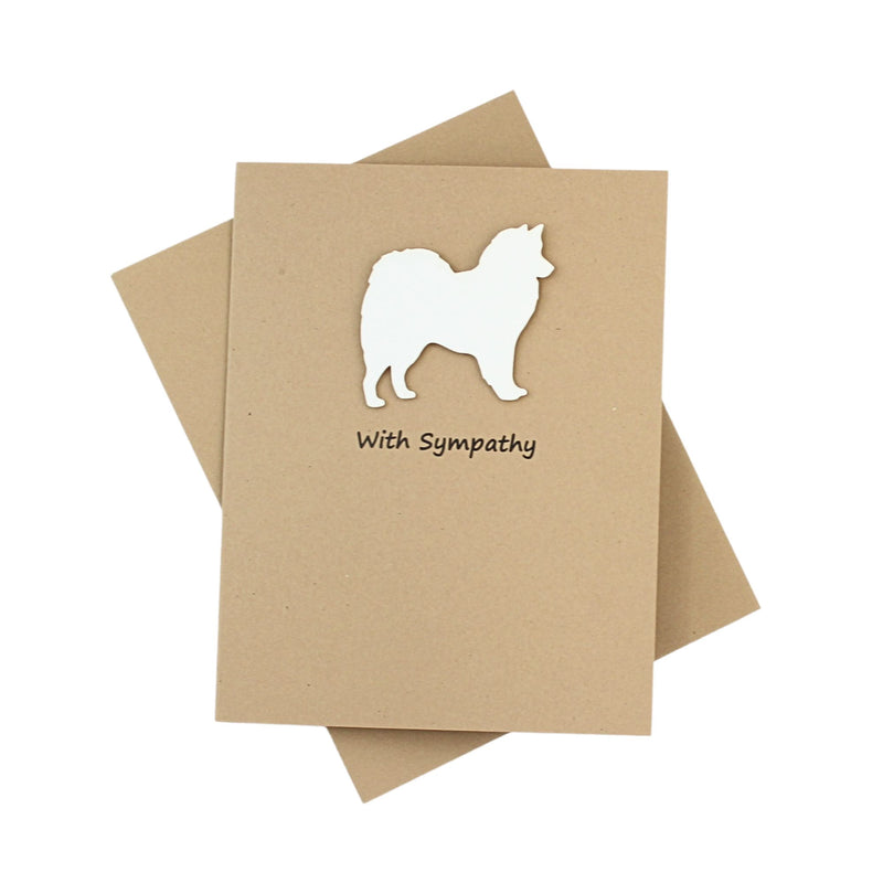 American Eskimo Dog Sympathy Card | Handmade Greeting Card | Single Card or 10 Pack | 25 Dog Colors Available | Choose Inside Phrase