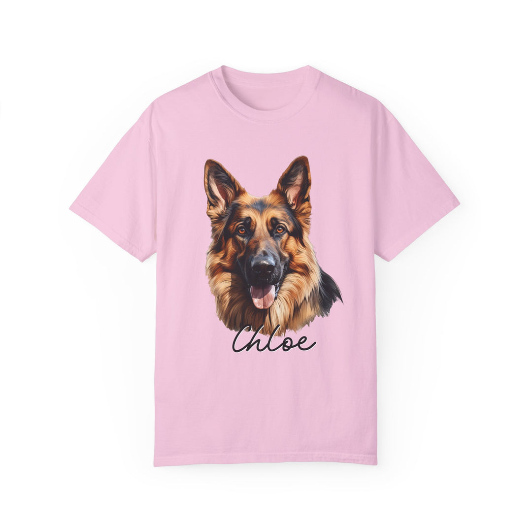 German Shepherd Custom Name Comfort Colors T-shirt - S-XL Multiple Colors