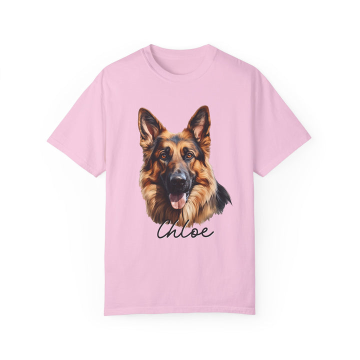 German Shepherd Custom Name Comfort Colors T-shirt - S-XL Multiple Colors