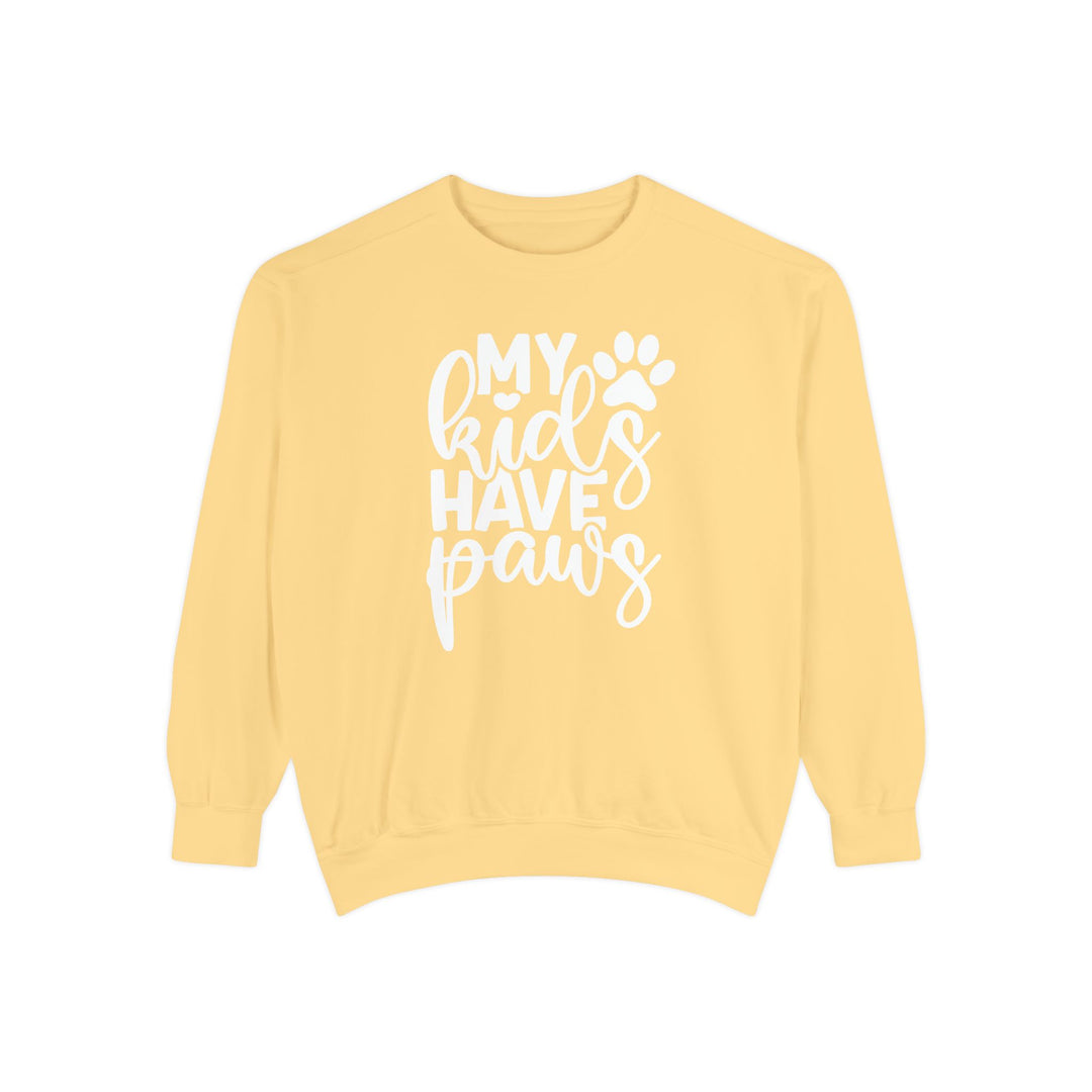 My kids have paws Comfort Colors Cozy Sweatshirt Sizes S-XL Multiple Colors