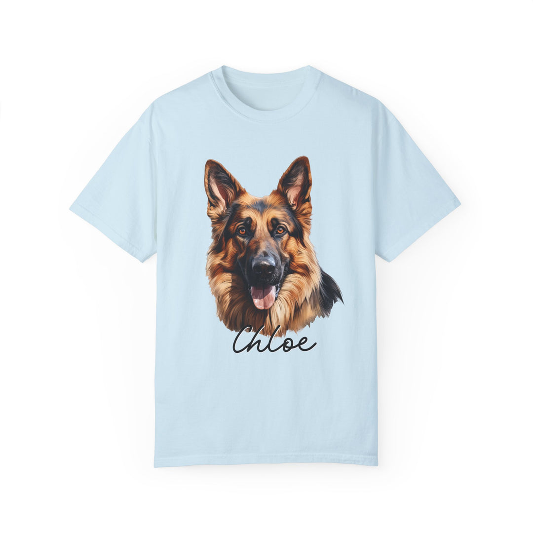 German Shepherd Custom Name Comfort Colors T-shirt - S-XL Multiple Colors