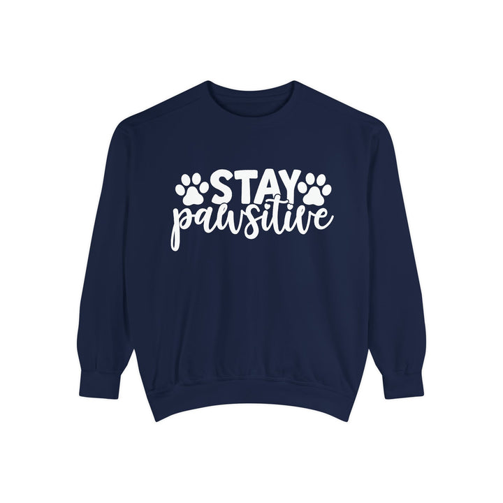 Stay Pawsitive - Comfort Colors Cozy Sweatshirt Sizes 2XL & 3XL Multiple Colors