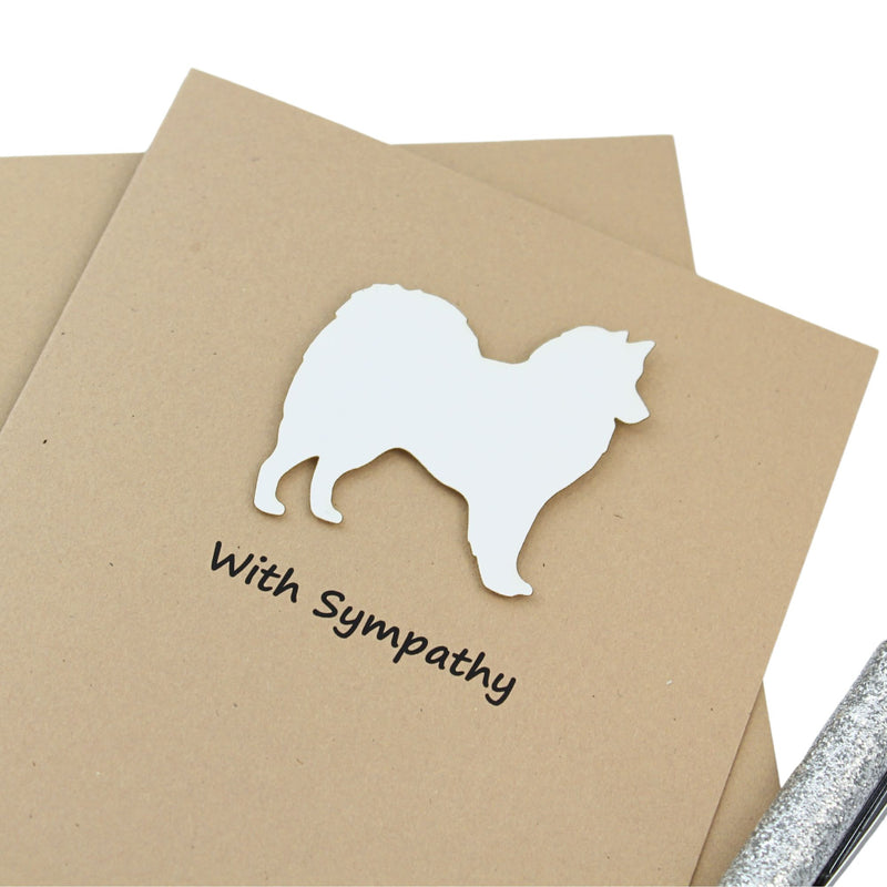 American Eskimo Dog Sympathy Card | Handmade Greeting Card | Single Card or 10 Pack | 25 Dog Colors Available | Choose Inside Phrase