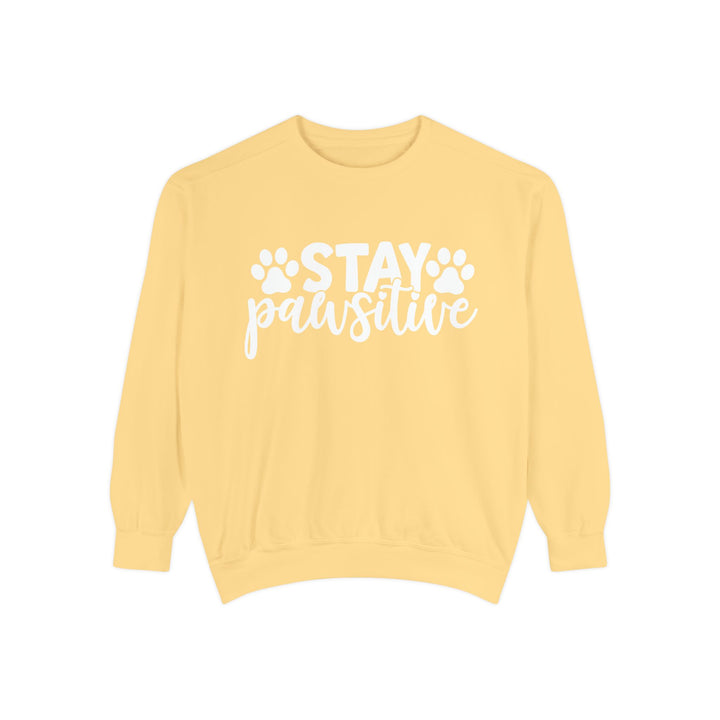 Stay Pawsitive - Comfort Colors Cozy Sweatshirt Sizes 2XL & 3XL Multiple Colors