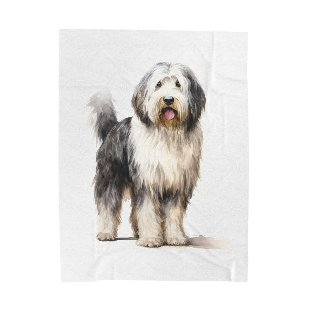 Old English Sheepdog - Velveteen Plush Blanket - 3 Sizes Available - Dog Lover Cozy Throw