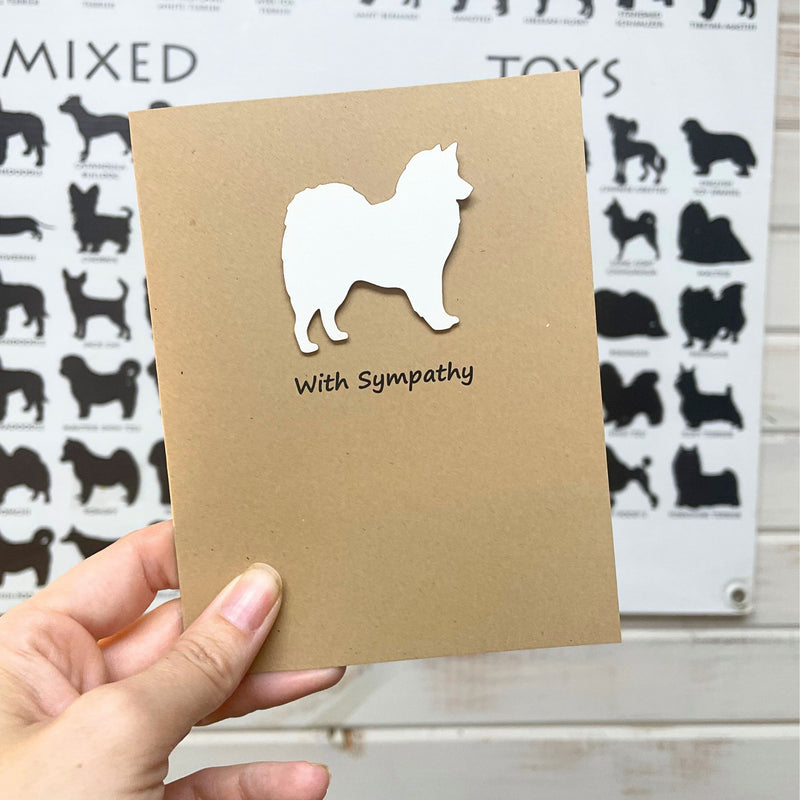 American Eskimo Dog Sympathy Card | Handmade Greeting Card | Single Card or 10 Pack | 25 Dog Colors Available | Choose Inside Phrase