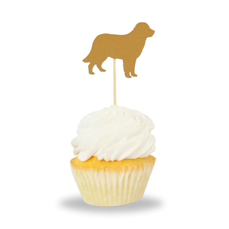 Golden Retriever Cupcake Toppers Set of 12 | Golden Dog Party Decorations | Birthday Decor