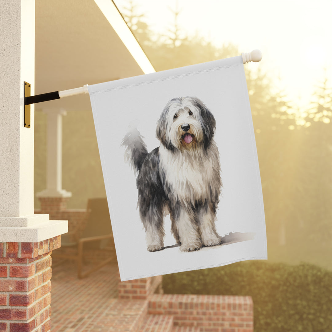 Old English Sheepdog House Banner Flag - Garden Decor for Pet Lovers