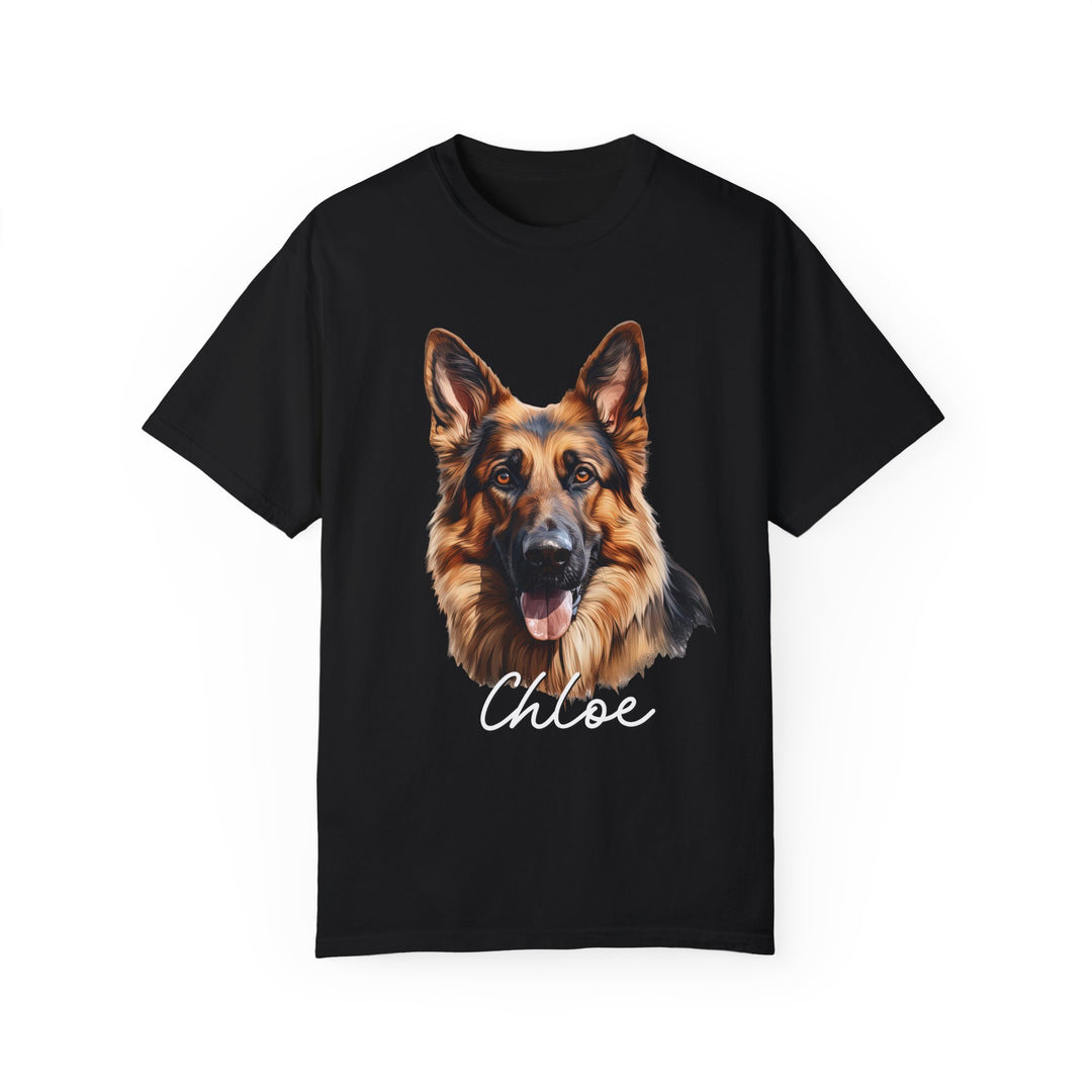 German Shepherd Custom Name Comfort Colors T-shirt - S-XL Multiple Colors