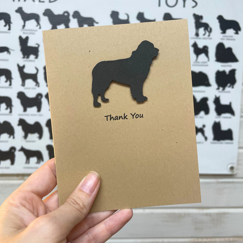 Newfoundland Dog Thank You Card 10 Pack or Single Card Dog Greeting Cards Dog Thank You Cards