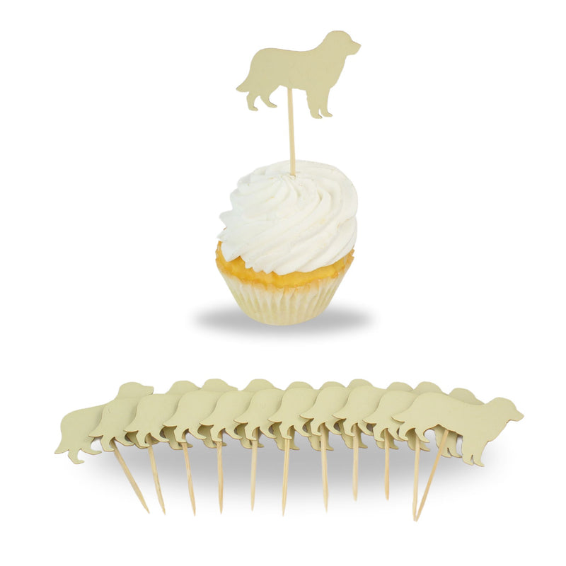 Golden Retriever Cupcake Toppers Set of 12 | Golden Dog Party Decorations | Birthday Decor