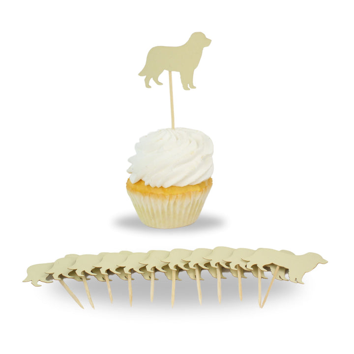 Golden Retriever Cupcake Toppers Set of 12 | Golden Dog Party Decorations | Birthday Decor