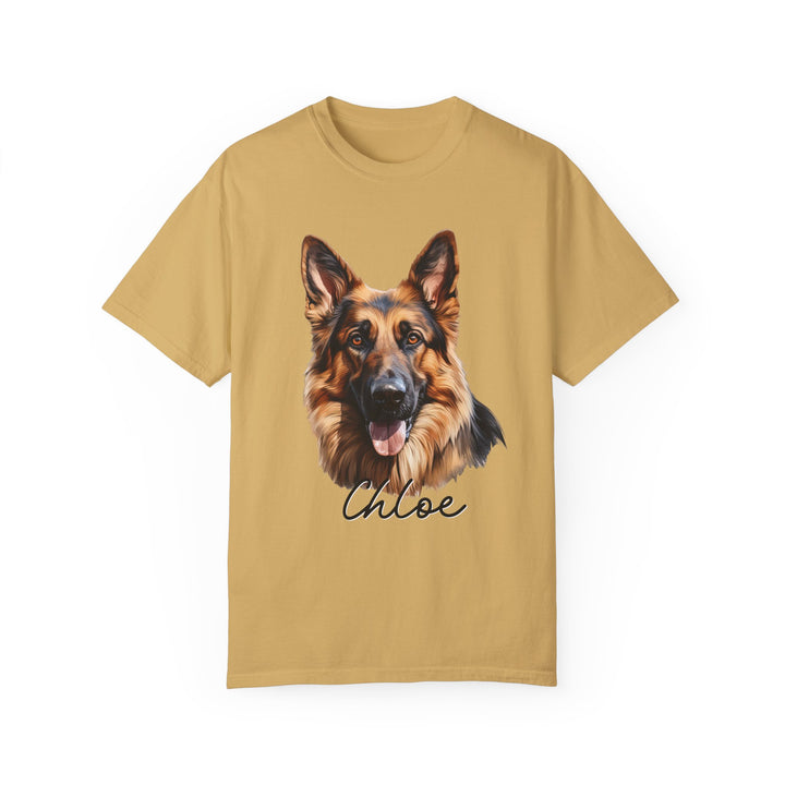 German Shepherd Custom Name Comfort Colors T-shirt - S-XL Multiple Colors