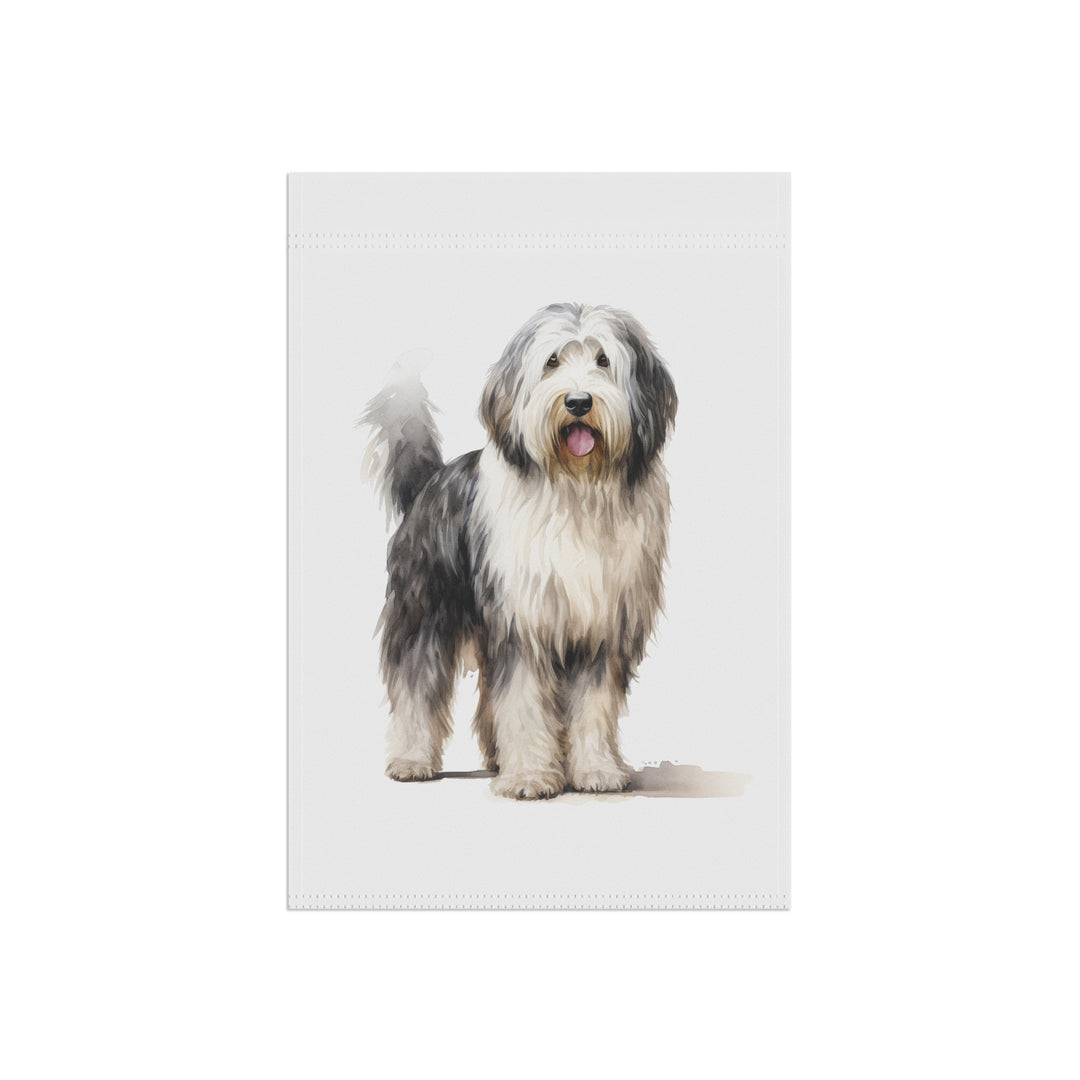 Old English Sheepdog - Garden Banner Flag - Cute Watercolor Dog themed