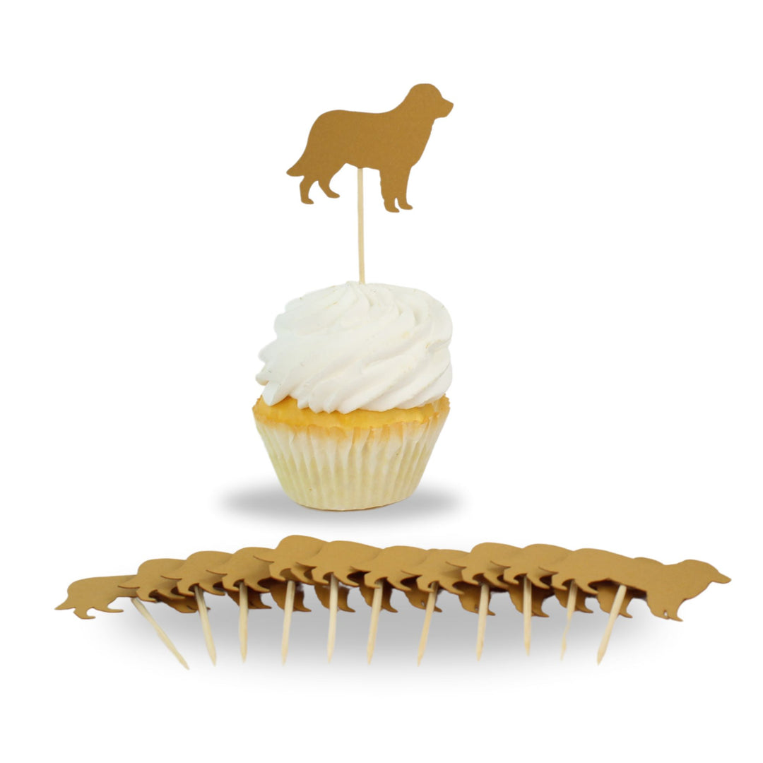 Golden Retriever Cupcake Toppers Set of 12 | Golden Dog Party Decorations | Birthday Decor