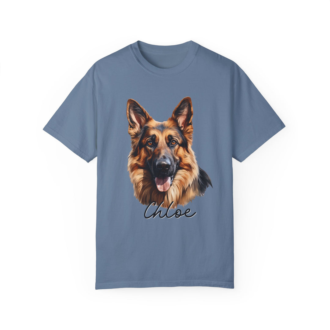 German Shepherd Custom Name Comfort Colors T-shirt - S-XL Multiple Colors