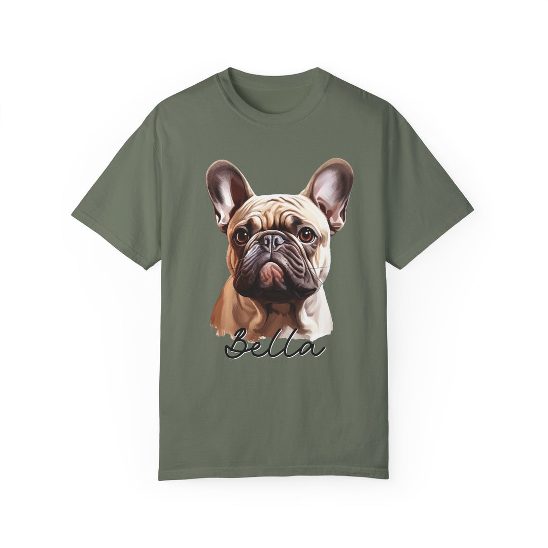 Fawn French Bulldog Custom Name Comfort Colors T-shirt -  S-XL Multiple Colors