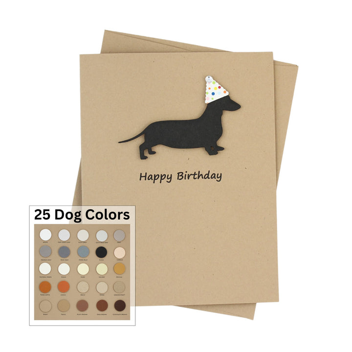 Smooth Dachshund Birthday Cards | Handmade Weiner Dog Birthday Greeting Card | Single Card or 10 Pack (Copy)