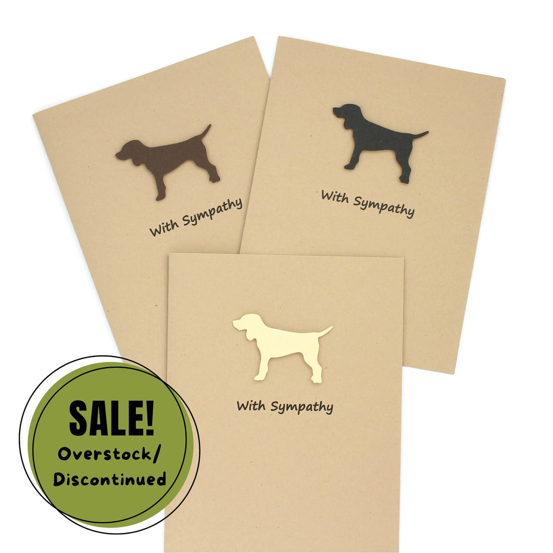 Standard Dog Sympathy Notecard | Handmade Generic Dog Sympathy Greeting Card | Black Brown Yellow Dog | Single Card and Envelope | Limited Quantity