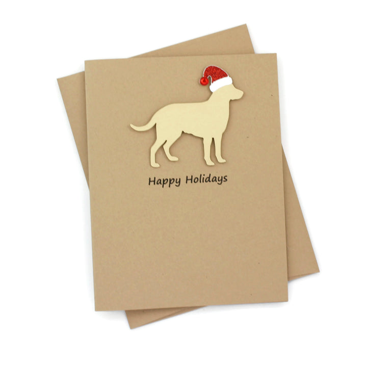 Labrador Retriever Christmas Cards Pack of 10 | Handmade Holiday Notecards | Sparkly Santa hat